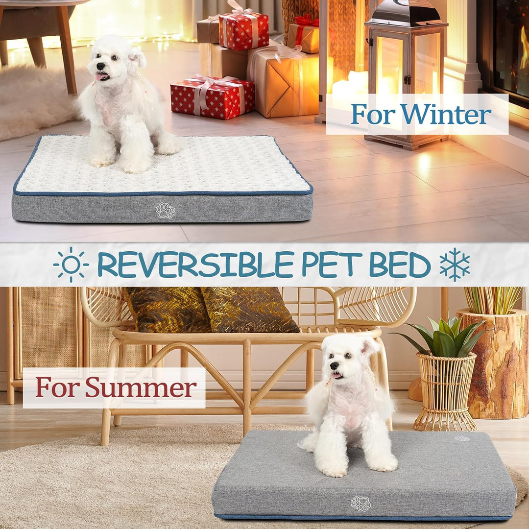 EMPSIGN Hundekissen kleine Hunde waschbar, Hundebett Wasserdicht S 60x45x7,5cm, Hundematte Abnehmbar