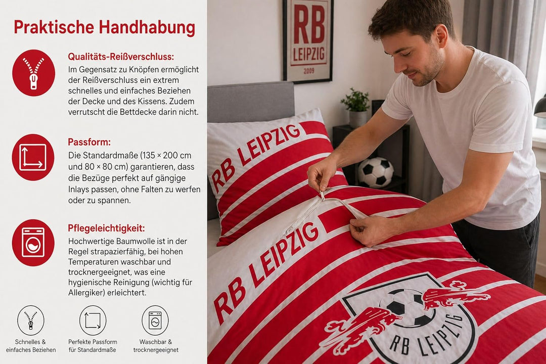 RBL Stripe Bettwäsche-Garnitur 135x200 cm+80x80 Kissenbezug