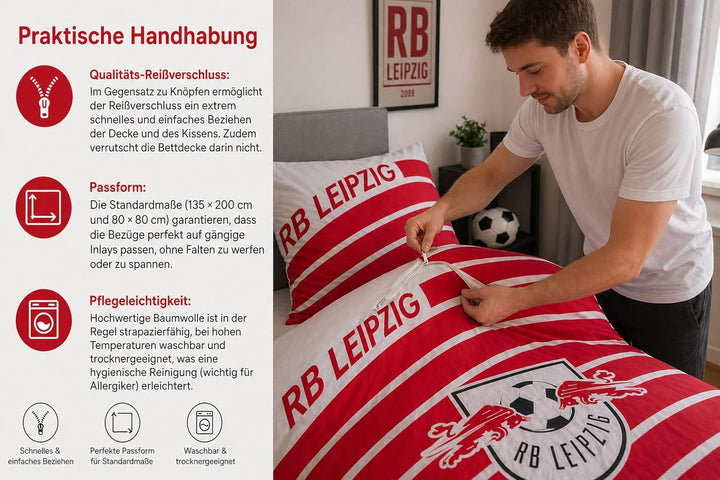 RBL Stripe Bettwäsche-Garnitur 135x200 cm+80x80 Kissenbezug