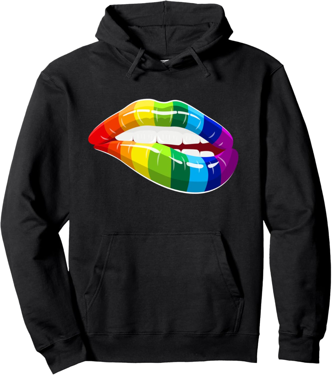 Regenbogen Lippen - LGBT Pride Support Pullover Hoodie
