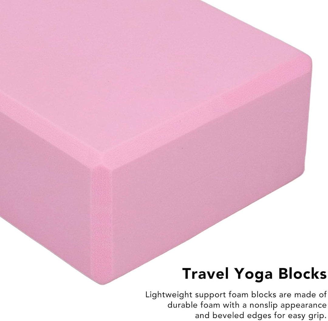 Pink Yoga Block, Foam 2 Pack Foam Travel Yoga Pilates Blocks Stabilit?t rutschfeste Bl?cke f¨¹r Medi