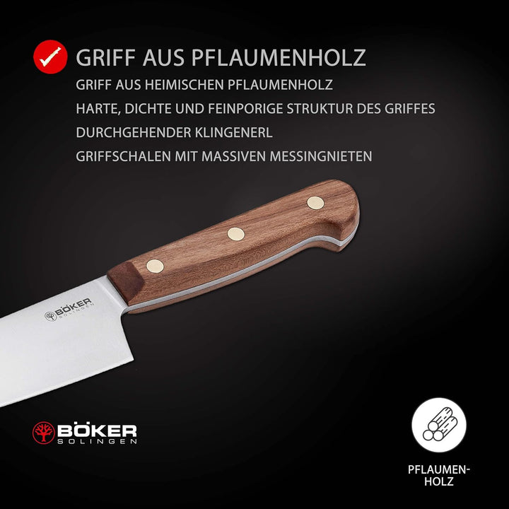 BÖKER SOLINGEN® Cottage-Craft - handgefertigtes Carbonstahl Chefmesser Solingen - extra scharfes Küc