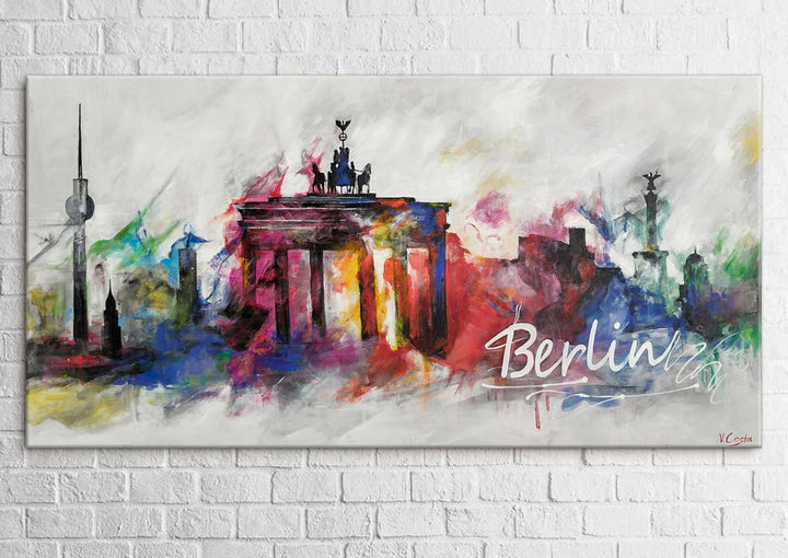 YS-Art Abstrakt Design Acryl Gemälde auf Leinwand Berlin handgemalt Wandbilder Wohnzimmer modern Woh