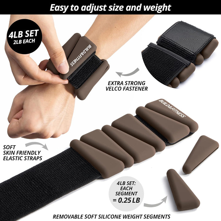 Handgelenk & Knöchel Gewichte Verstellbare Bänder für Frauen und Männer Workouts 2er Set je 0,5kg Pe
