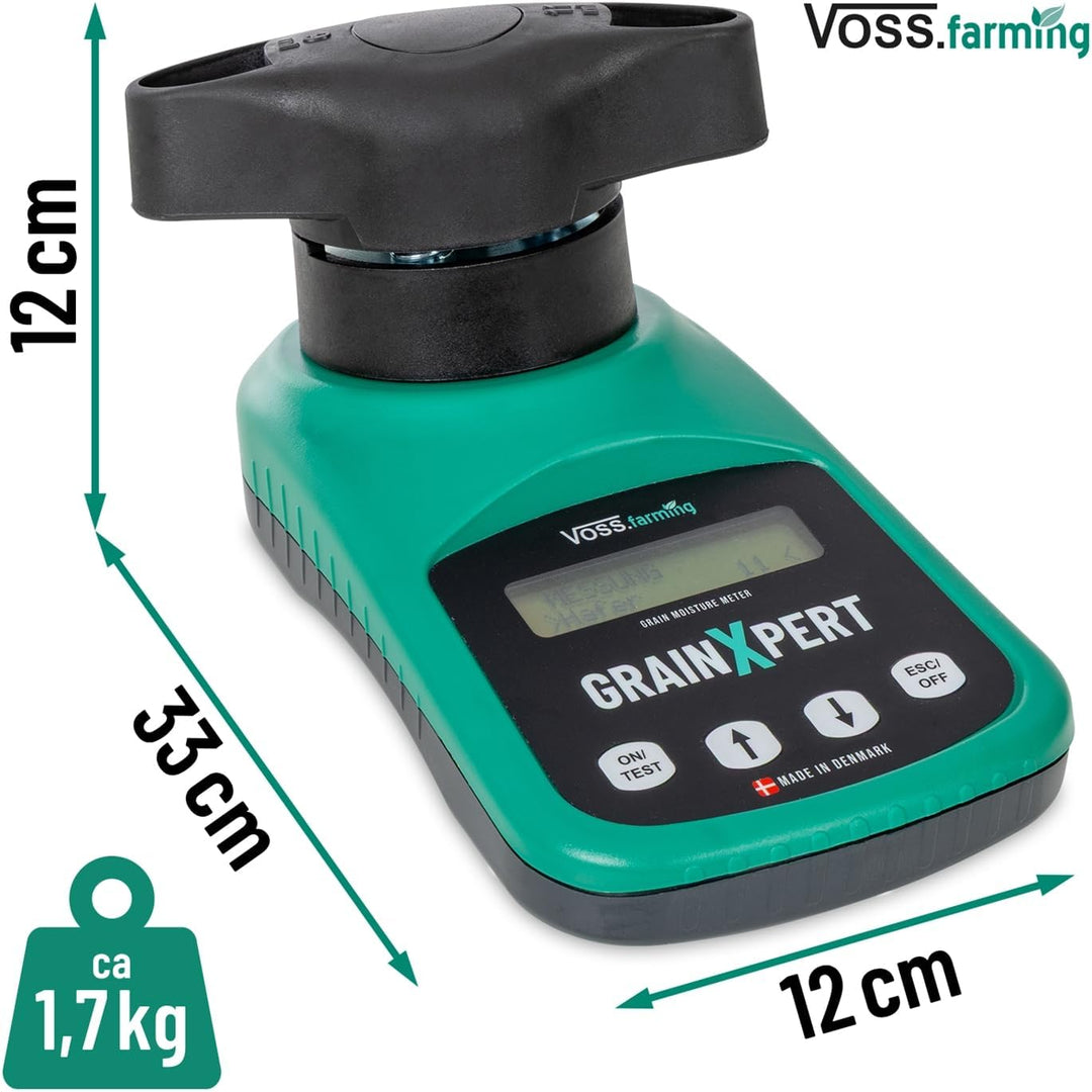 VOSS.farming GrainXpert Getreidefeuchtigkeitsmessgerät mit Mahlwerk, LCD Display, mit Transportkoffe