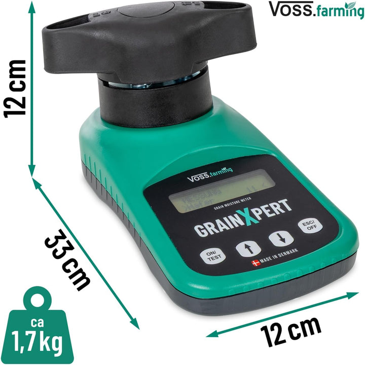 VOSS.farming GrainXpert Getreidefeuchtigkeitsmessgerät mit Mahlwerk, LCD Display, mit Transportkoffe
