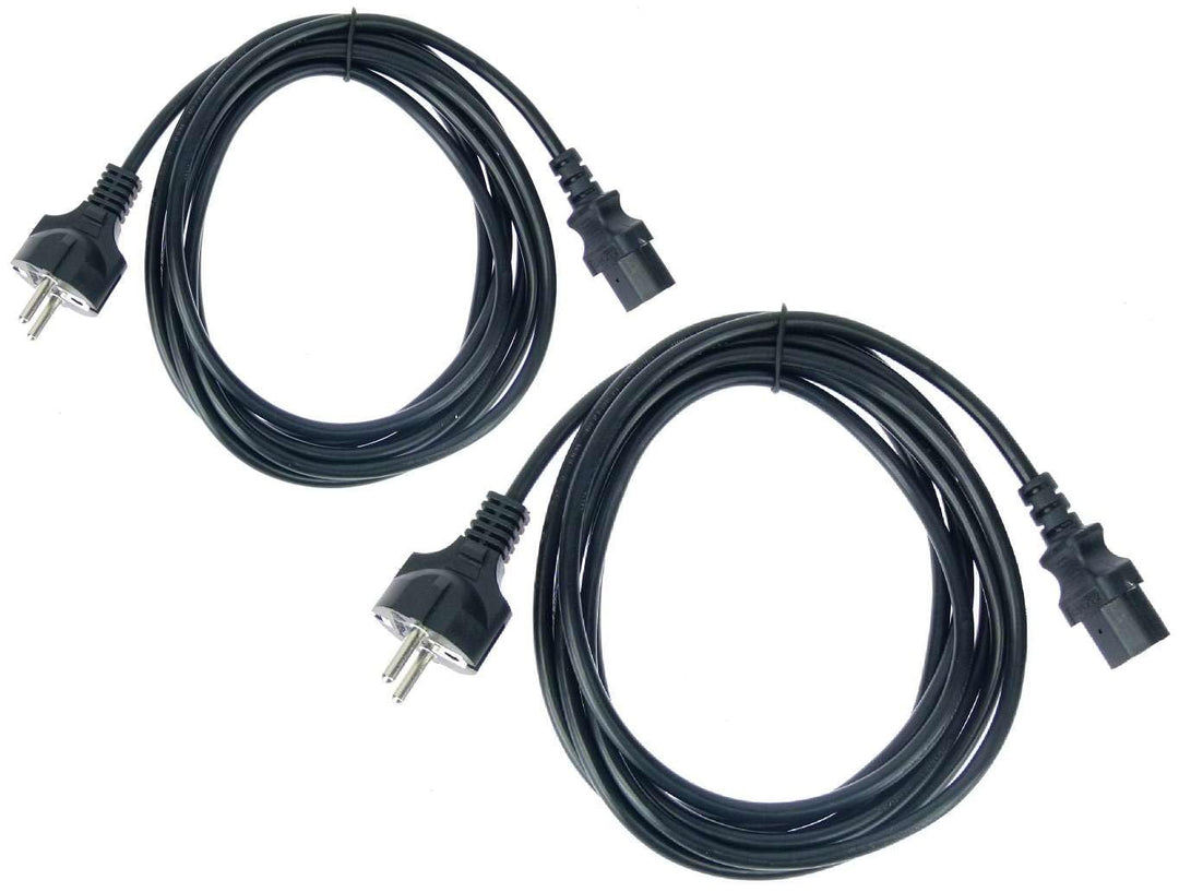 2 Stück Adam Hall 3 m Kaltgerätekabel Netzkabel schwarz 3 x 0,75 mm² CEE 7/7 - C13, K3PKD 0300 3 m K