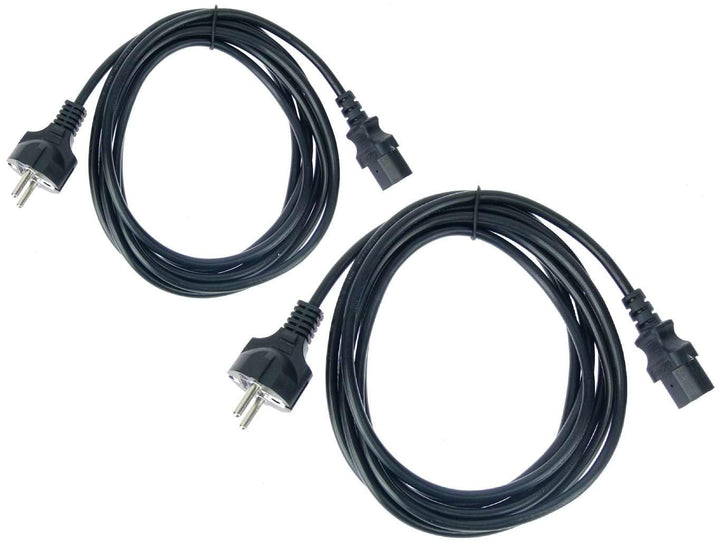 2 Stück Adam Hall 3 m Kaltgerätekabel Netzkabel schwarz 3 x 0,75 mm² CEE 7/7 - C13, K3PKD 0300 3 m K