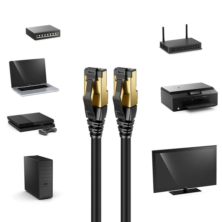 deleyCON 10x 1m CAT8.1 Patchkabel Netzwerkkabel Datenkabel S/FTP PIMF 2000 MHz 40 Gbit RJ45 LAN DSL