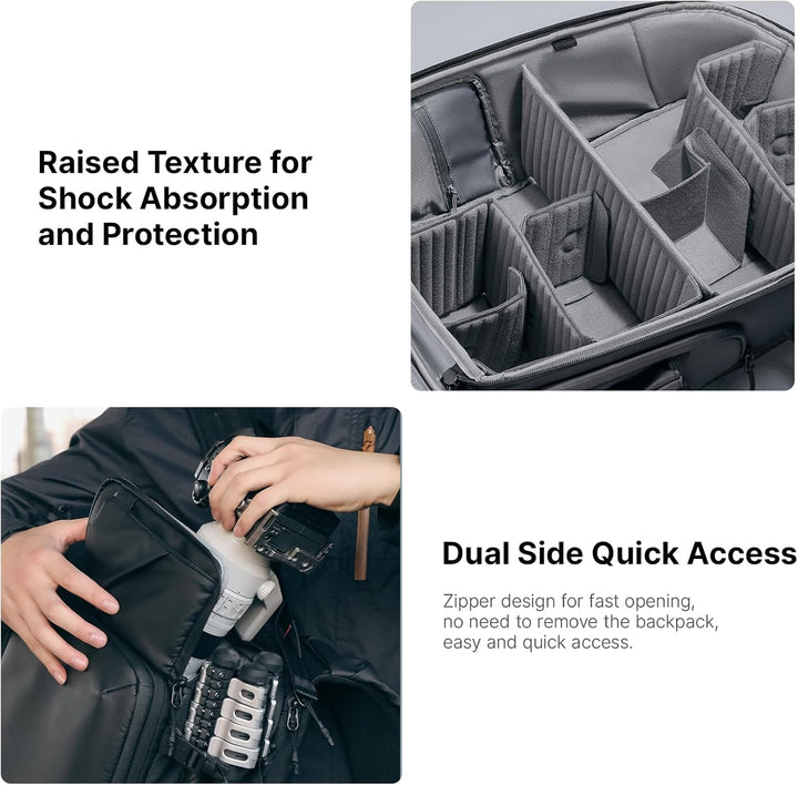 ULANZI BP10 35L Hartschalen-Kamerarucksack, Professionelle Wasserdichte Fotografie Kameratasche für
