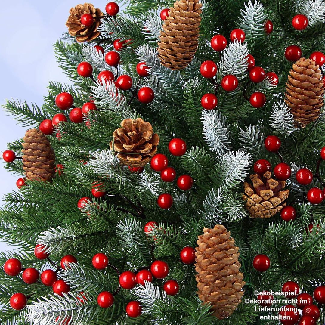 BB Sport Luxus Christbaum 210 cm Dunkelgrün-Puderzucker künstlicher Weihnachtsbaum PE/PVC Spritzguss