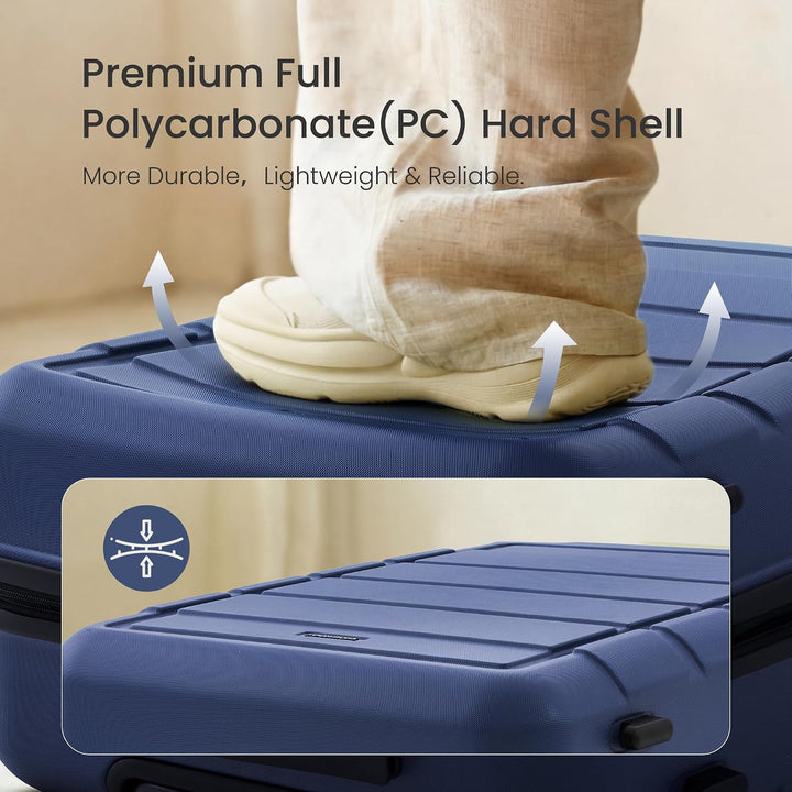 SHOWKOO Kofferset 3 Teilig Hartschale Leicht ABS+PC Erweiterbar Reisekoffer Haltbar Trolley Handgepä