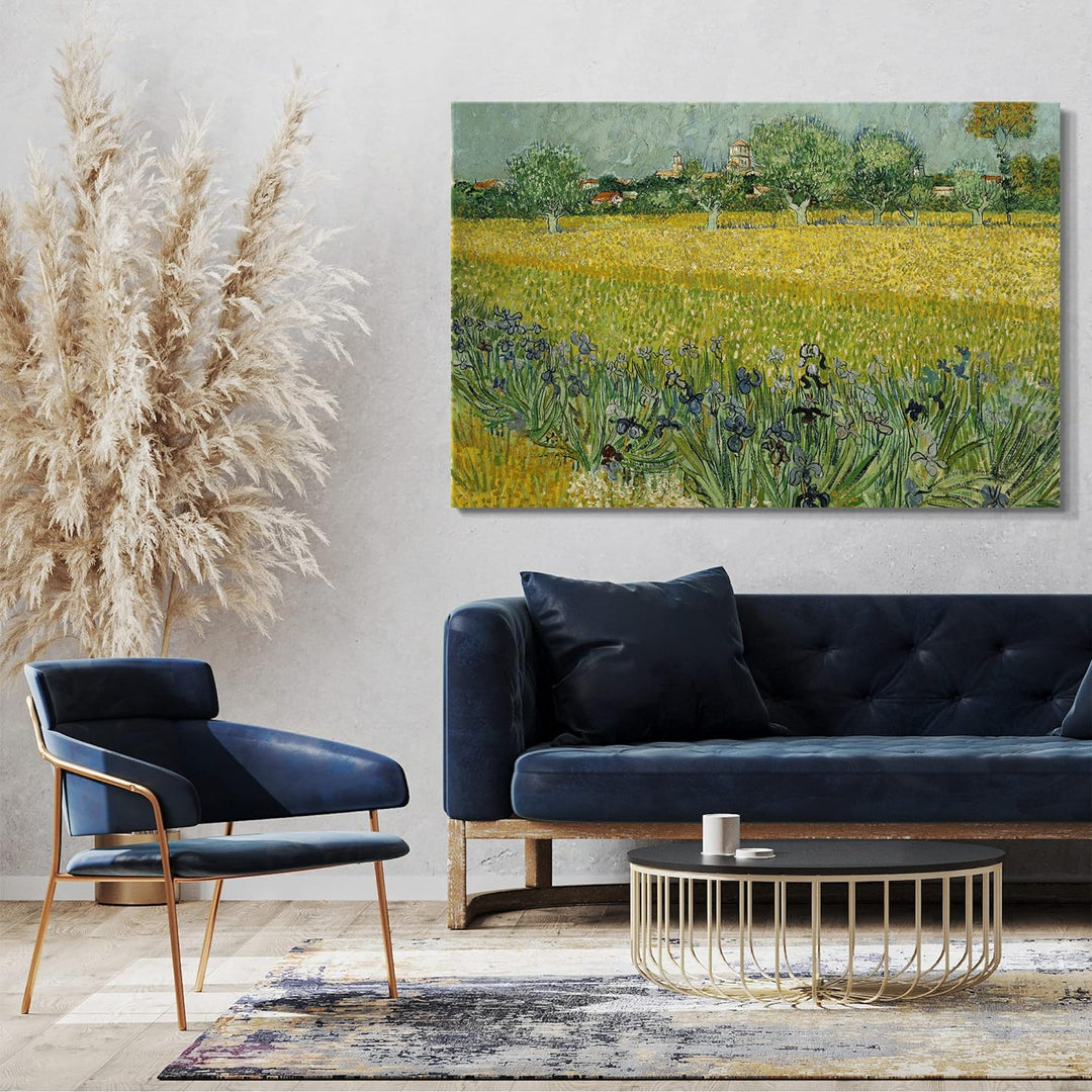 Printed Paintings Leinwand (80x60cm): Vincent Van Gogh - Feld mit Blumen in der Nähe von Arles 80x60