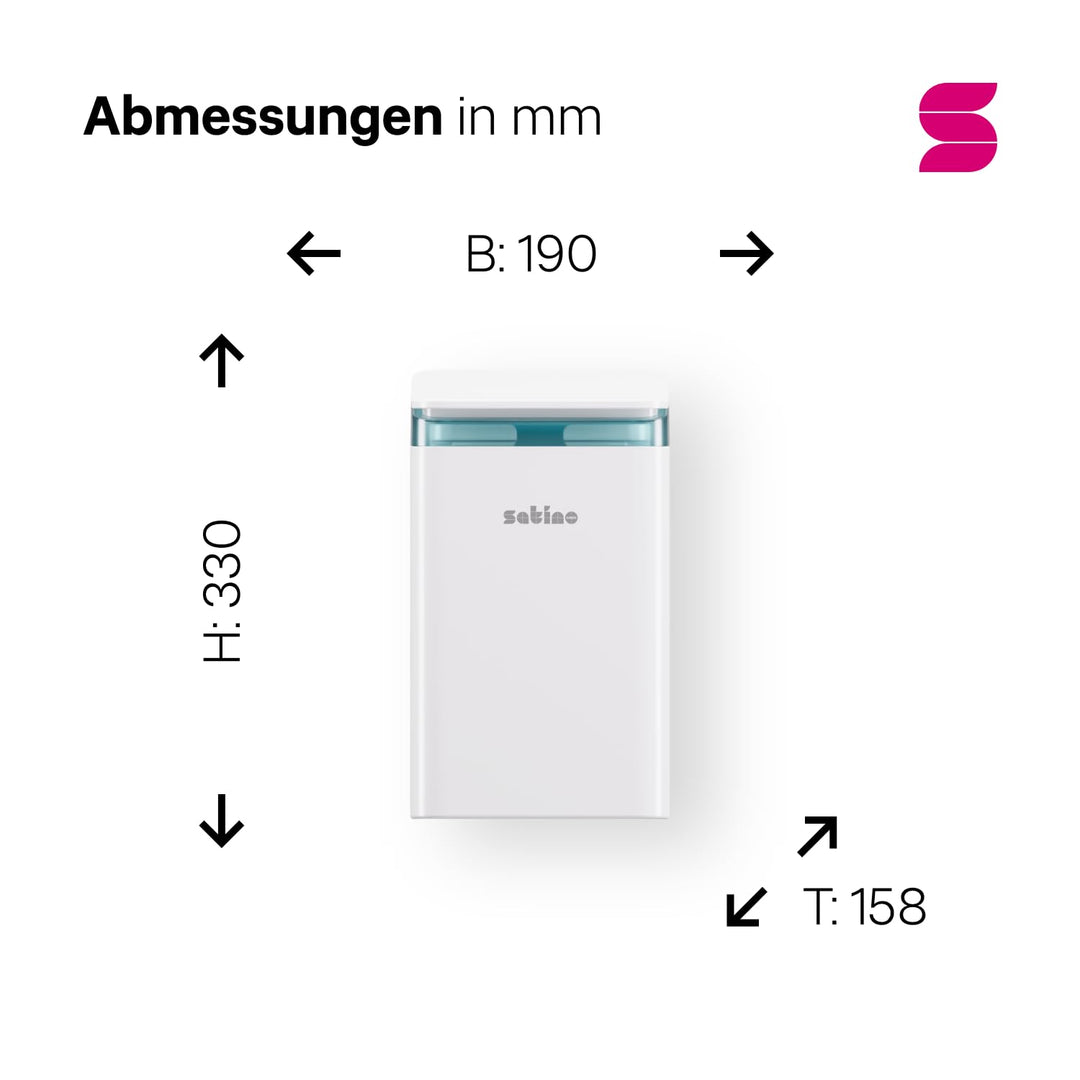 Satino 5l Mülleimer Bad – Eimer mit Deckel - Badezimmer Mülleimer in schwarz oder weiss – Kosmetikei