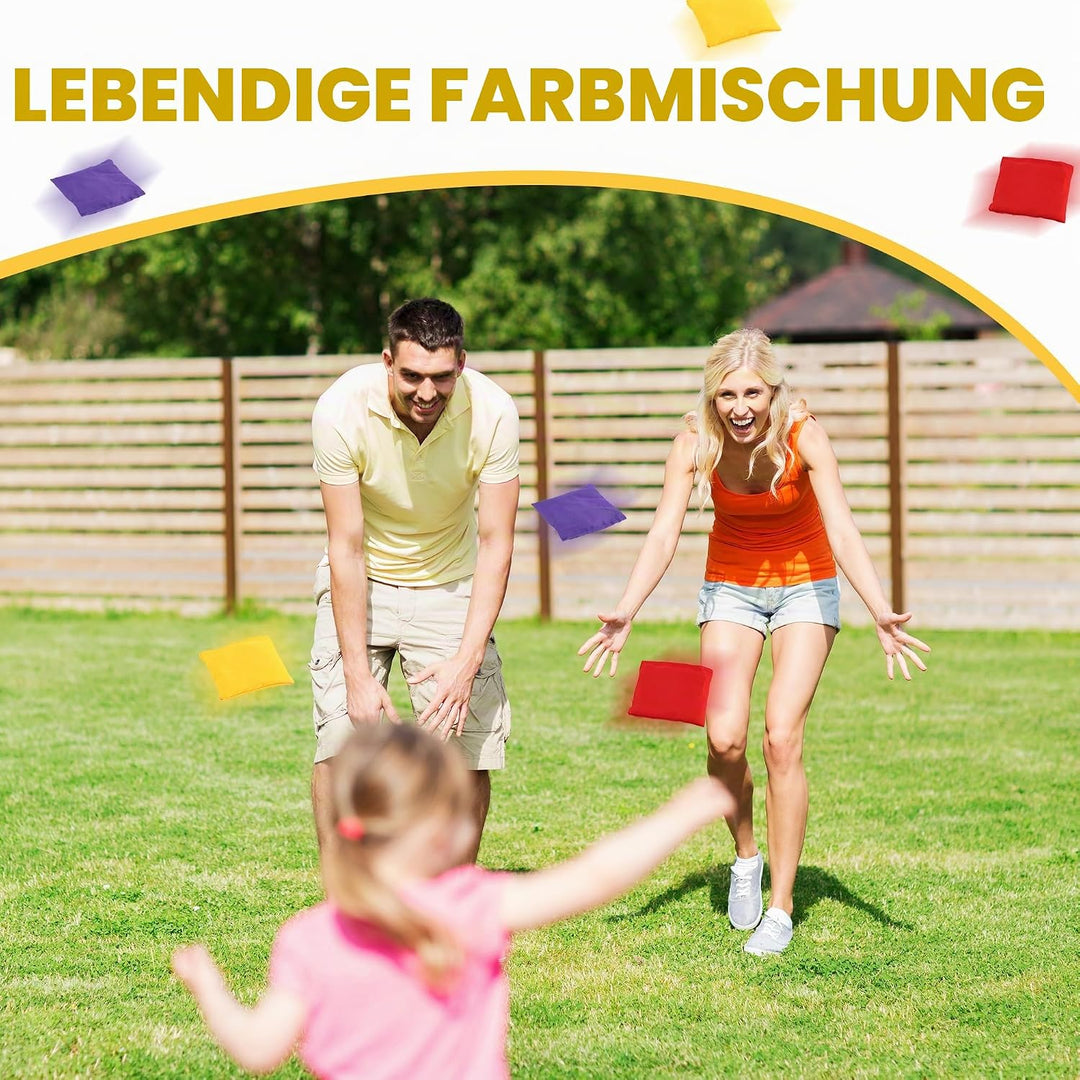 15 Stück Cornhole Säckchen - 10x10cm Wurfsäckchen Bohnensäckchen Set Sitzsäcke Werfen Bean Bags Wurf