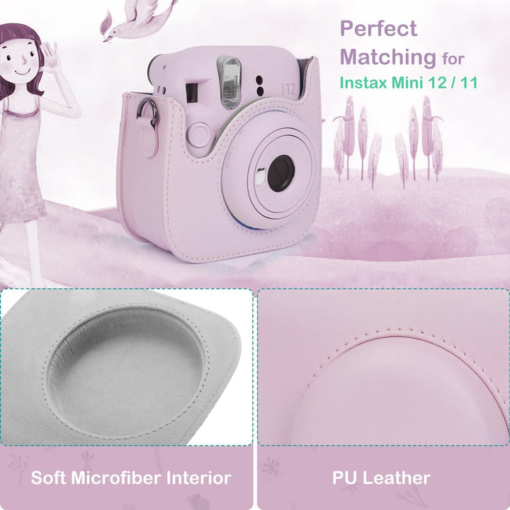 KALDA Mini 12 Tasche kompatibel mit Instax Mini 12 Blossom Rosa, Blossom Rosa