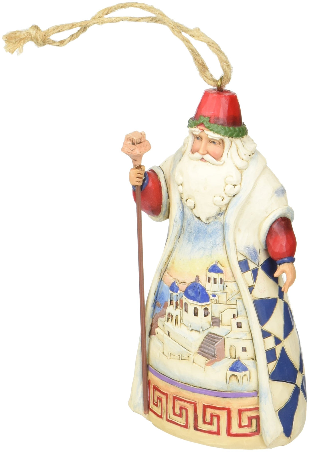 Jim Shore Heartwood Creek Griechischer Weihnachtsmann, Kunstharz, zum Aufhängen, 11,4 cm, Griechisch