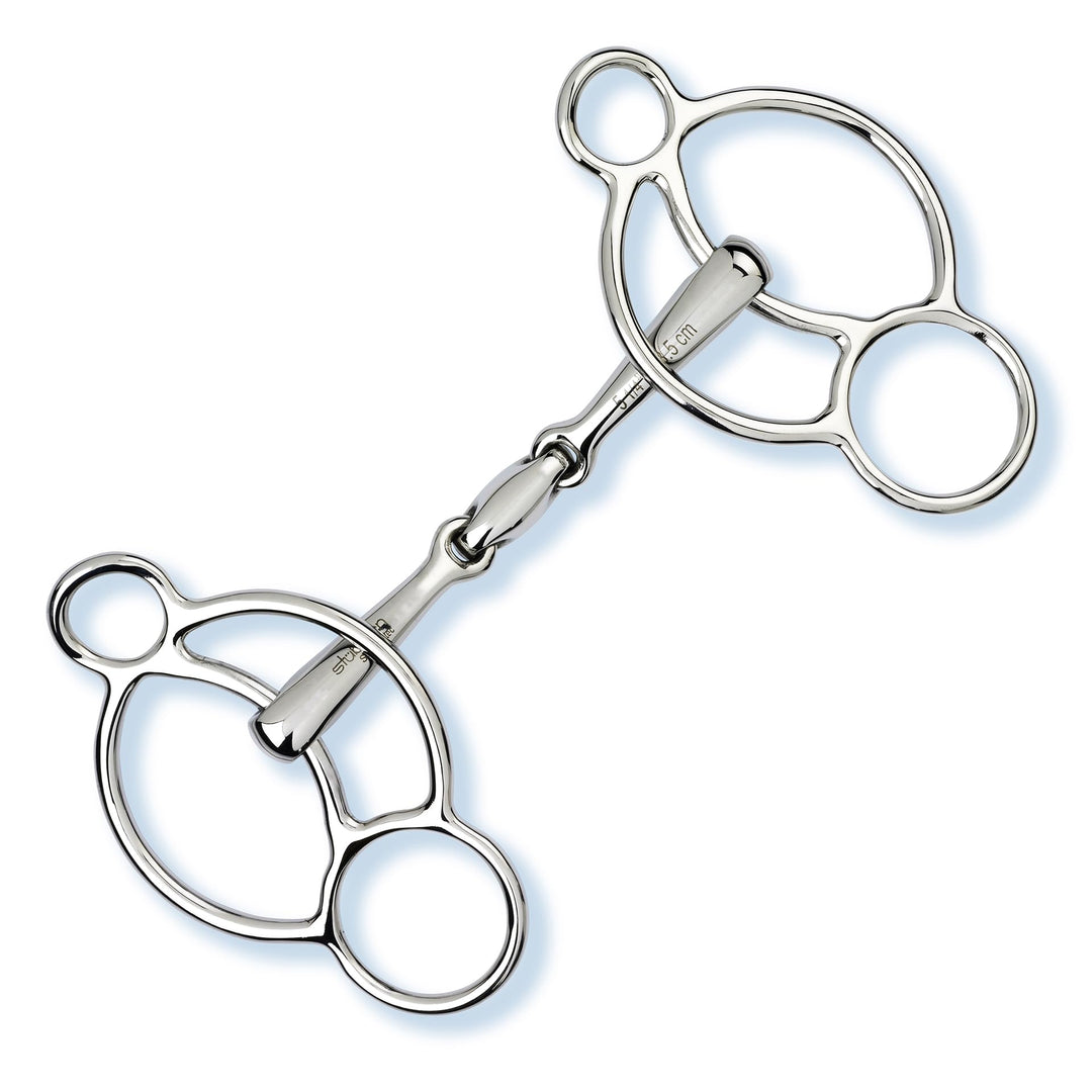 Stübben Gebiss 2281 3-Ring-Trense Easy Control 12,5 cm - 14 mm - Edelstahl, 12,5 cm - 14 mm - Edelst