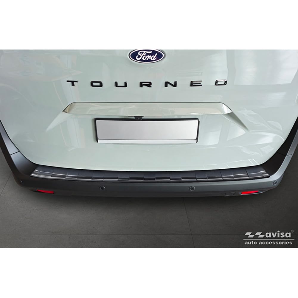 Avisa Schwarz Edelstahl Heckstossstangenschutz kompatibel mit Ford Tourneo Courier II / Transit Cour