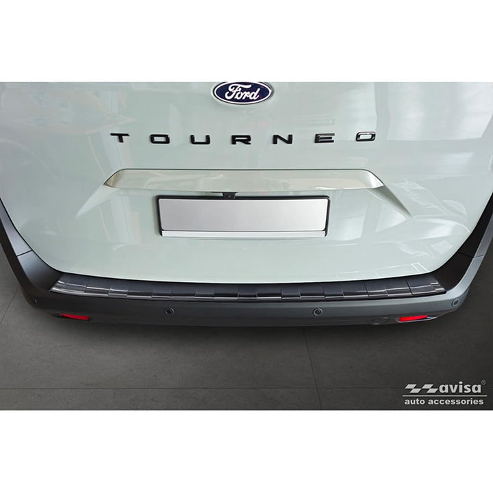 Avisa Schwarz Edelstahl Heckstossstangenschutz kompatibel mit Ford Tourneo Courier II / Transit Cour