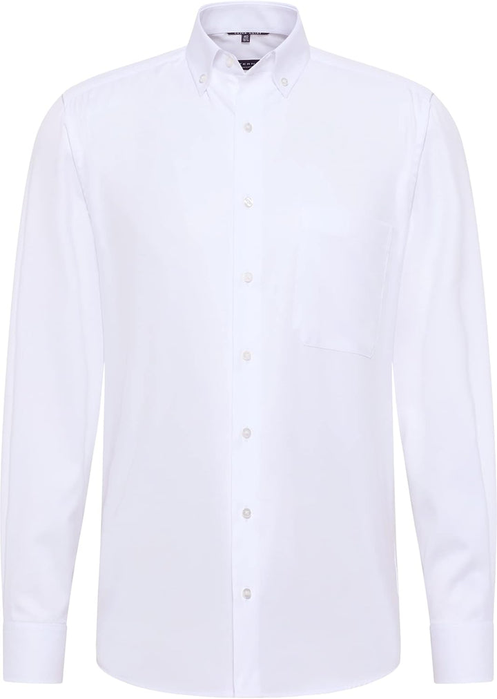 eterna Comfort Fit Cover Hemd Langarm Button Down Kragen Blickdicht weiss 43 Weiss, 43 Weiss