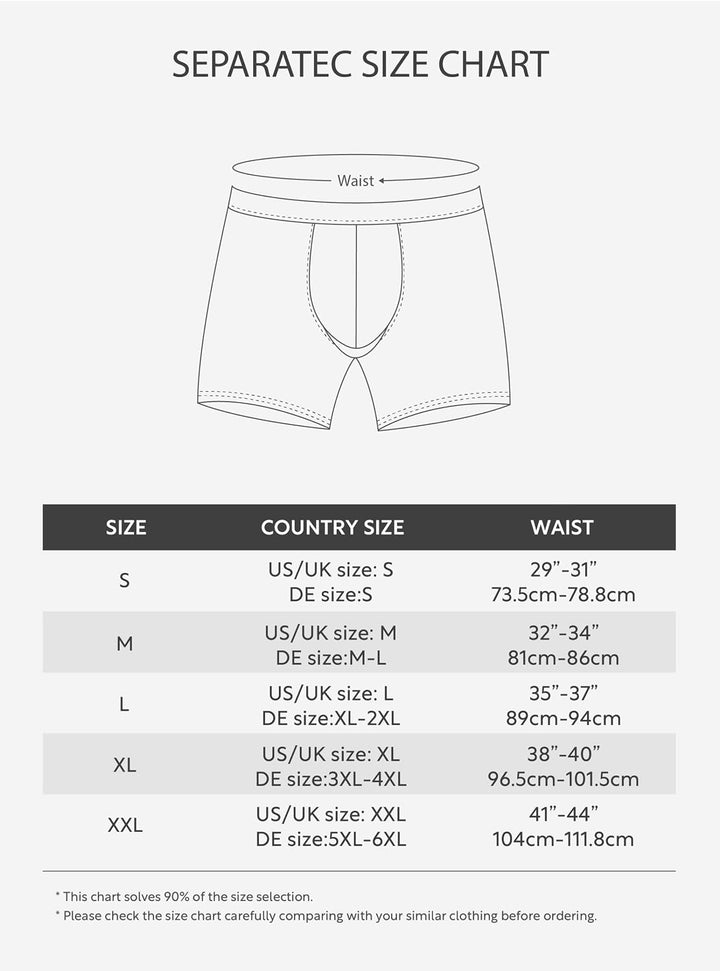 Separatec Herren Boxershorts Mehrfachpack Doppelbeutel Dual Pouch, Bambus Unterhosen Männer, Stretck