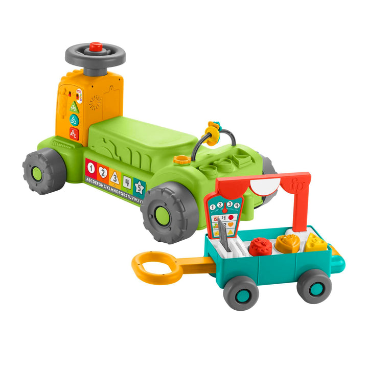 FISHER-PRICE Lernspass 4-in-1 Markt-Traktor - Lernspielzeug zum Ausitzen und Hinterherziehen, mit Sm