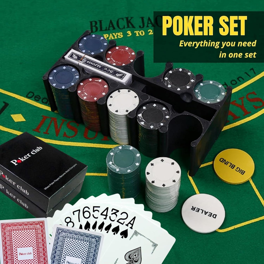 Poker Set für Pokerspiel. Robustes Kartenspiel und Pokerkoffer. Werde der Meister des Zufalls mit di