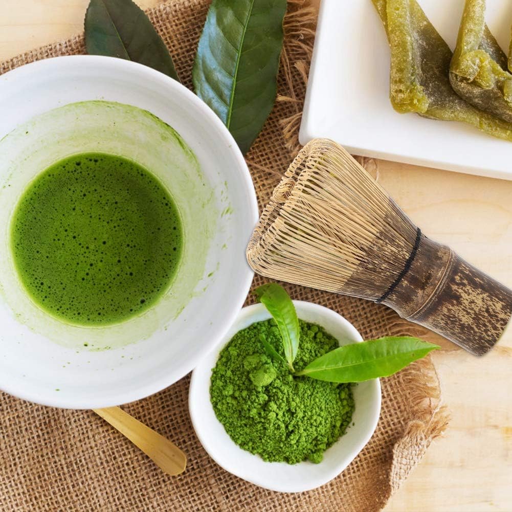 Matcha Besen, Bambus-Teebesen mit 120 Borsten, Chasen für Matchapulver, Traditioneller Matchabesen f