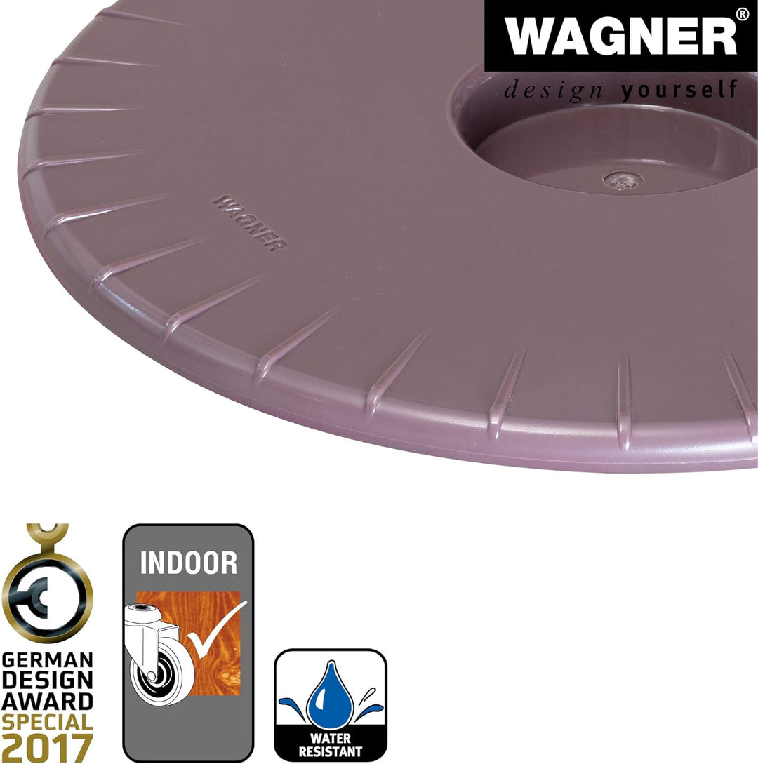 WAGNER Pflanzenroller ULTRAFLAT Ø 30 x 2,5 cm I Pflanzenroller für den Innenbereich, mauve I Extra F