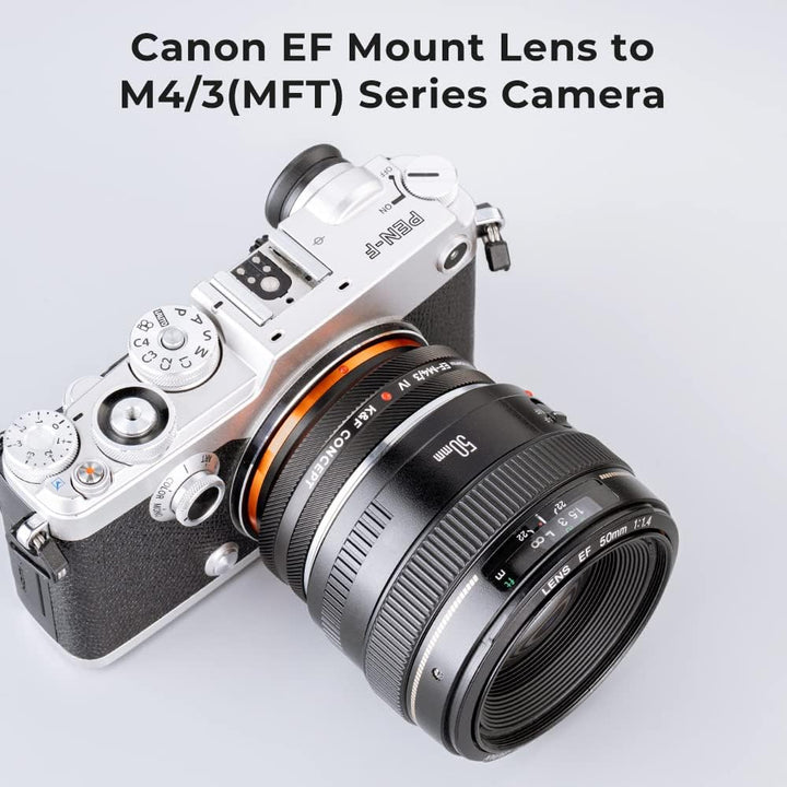 K&F Concept Lens Mount Adapter EOS-M4/3 IV Manueller Fokus Kompatibel mit Canon (EF/EF-S) Objektiv u