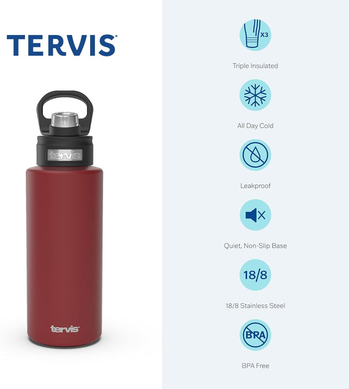 Tervis Pulverbeschichteter Edelstahl-Reisebecher, dreiwandig, isoliert, hält Getränke kalt, 900 ml,