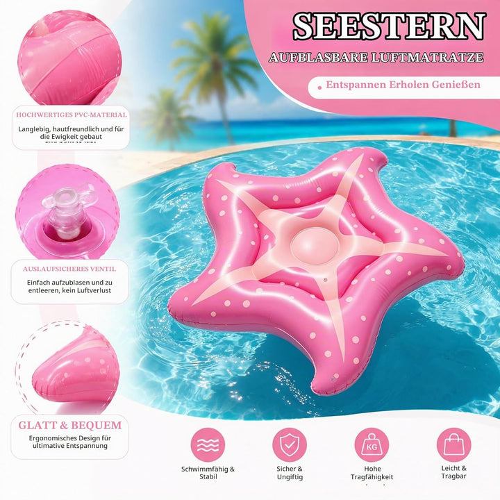 Luftmatratze Pool Seestern 150cm, Hängematte Pool Spielzeug Luftmatratze Wasser Erwachsene, Wasser H