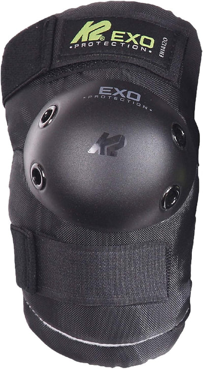 K2 Skates Unisex – Erwachsene Schonerset Exo Adult Pad Set — black - grey - green — 30E1230 M (Knee: