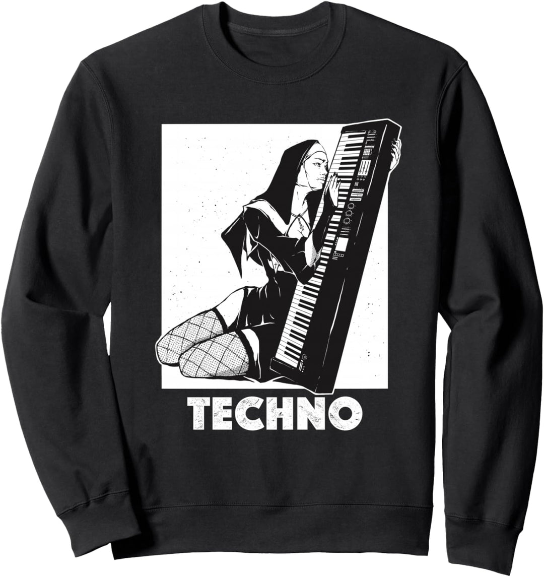 Techno Nun House DJ Breakcore Cybergrind Sweatshirt