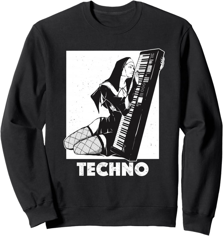 Techno Nun House DJ Breakcore Cybergrind Sweatshirt