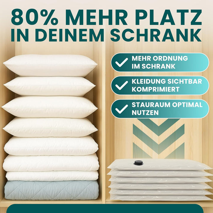 myHodo Vakuumbeutel für Kleidung (10 Stück 60x80 cm), Wiederverwendbare Aufbewahrungsbeutel zur Aufb