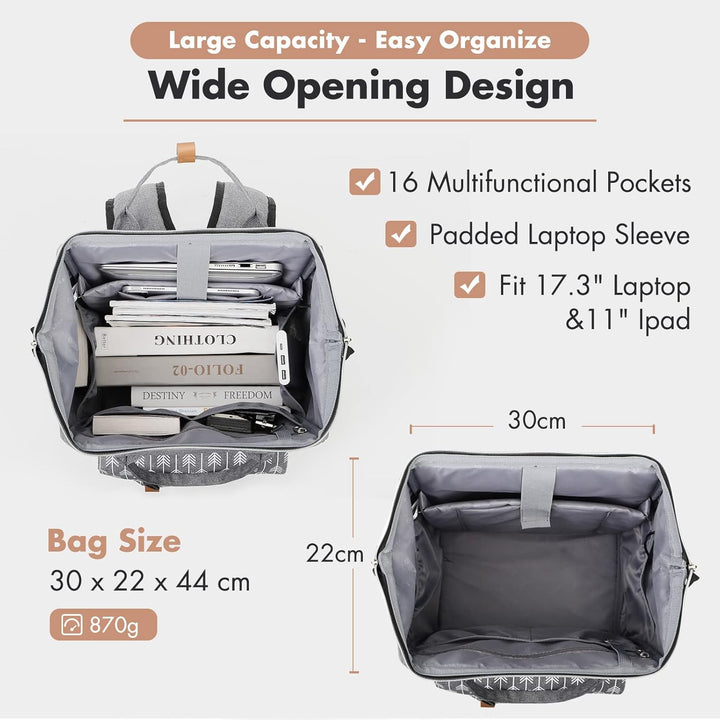 Lekesky Rucksack Damen Schultasche mit Laptopfach & Anti Diebstahl Tasche, Laptop Rucksack Arbeitsru