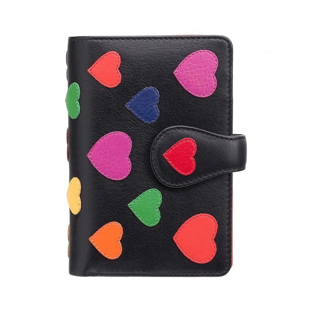 VISCONTI 100% Pur Leder Portemonnaie Damen RFID Schutz Geldbeutel Geldbörse Bifold Mehrfarbig Portmo