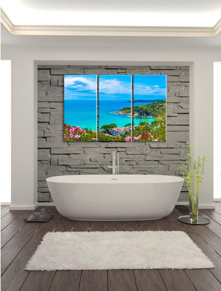 Pixxprint Panorama an der Toskana als Leinwandbild/Grösse: 3Teilig (120x80) / Wandbild/Kunstdruck/fe