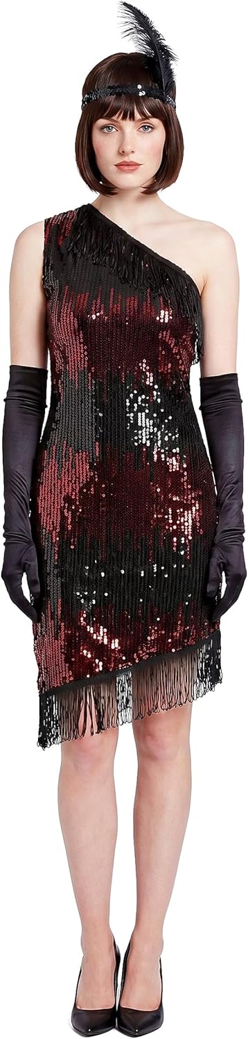 DEGUISE TOI Charleston Kleid schwarz-rot für Damen - Schwarz, S