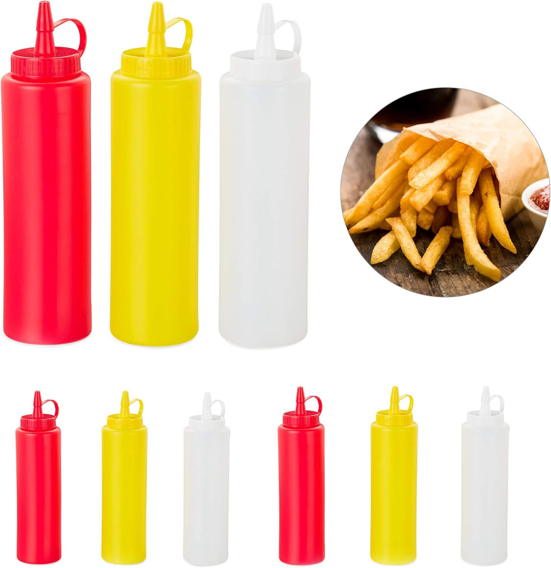 Relaxdays 36 x Squeeze Flasche, für Saucen, zum Quetschen, nachfüllbar, Zuhause & Gastronomie, Dosie