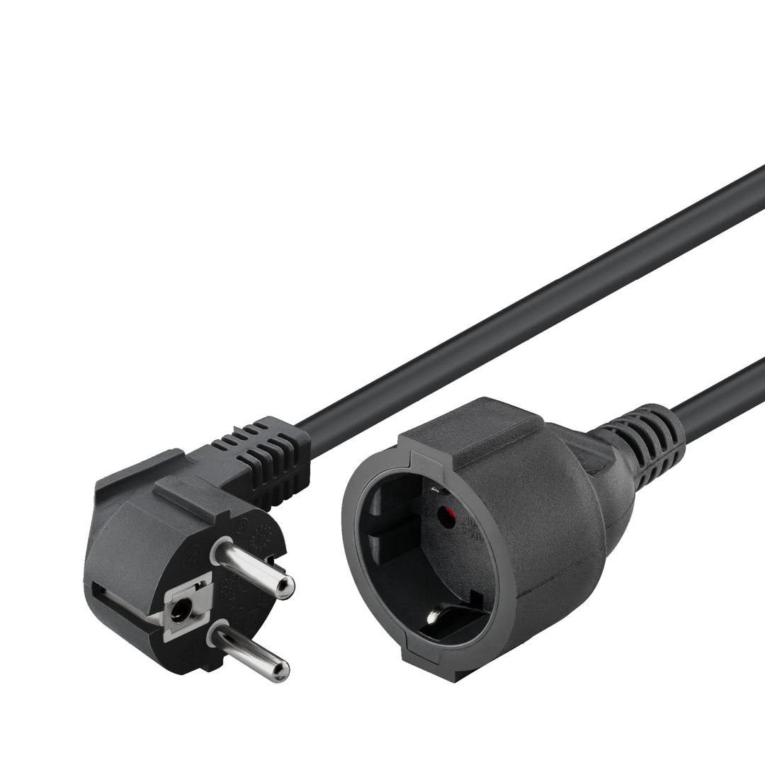 Goobay 93095 Gewinkeltes Strom Verlängerungskabel / Schutzkontakt Stecker 250V Schutzkontakt 10 Mete