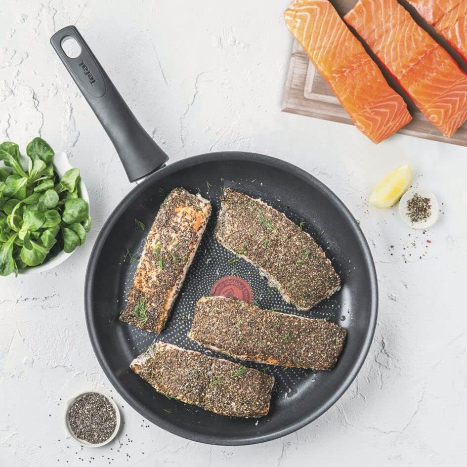 Tefal Natural On Kochtopf-Set, 9 P, 16/20 cm + Deckel, Pfannen 24/26/30 cm, Antihaftbeschichtung, Th