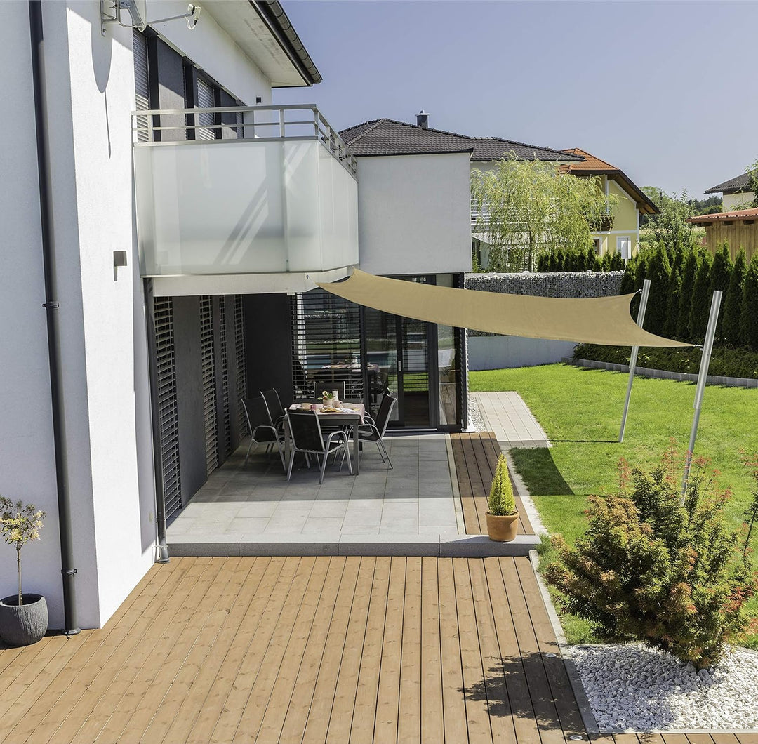 Windhager Sonnensegel Capri Quadrat 4 x 4 m (gleichschenkelig), Sonnenschutz für Garten &amp; Terrasse,
