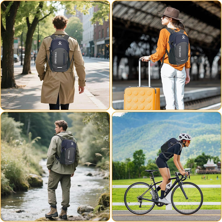 Diebstahlsicherer Wanderrucksack Damen 20L, Leichter Tagesrucksack Herren Klein, Wasserdichter Fahrr