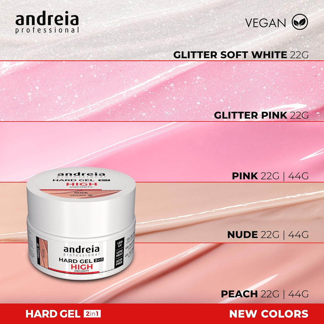 Andreia Profi 2 in 1 LED und UV Gel - Hohe Viskosität für harte und starke Nägel - Aufbaugel für Näg