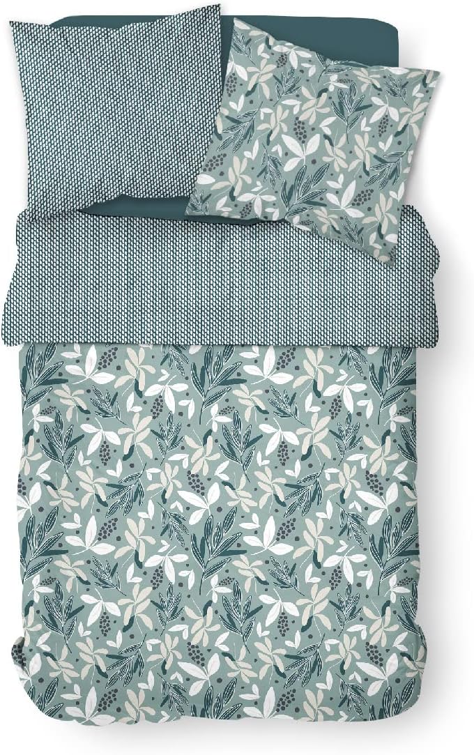 Today Bettwäsche für Doppelbett, 220 x 240 cm, Baumwolle, Bedruckt Sunshine 7,7 cm Jumeau Blau, Jume