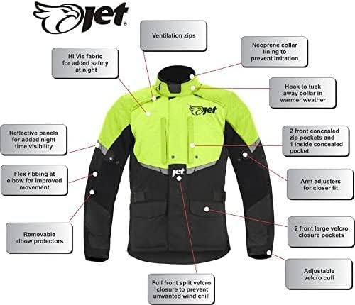 Jet Motorradjacke Herren Mit Protektoren Textil Wasserdicht Winddicht Tourer, Fluro XS