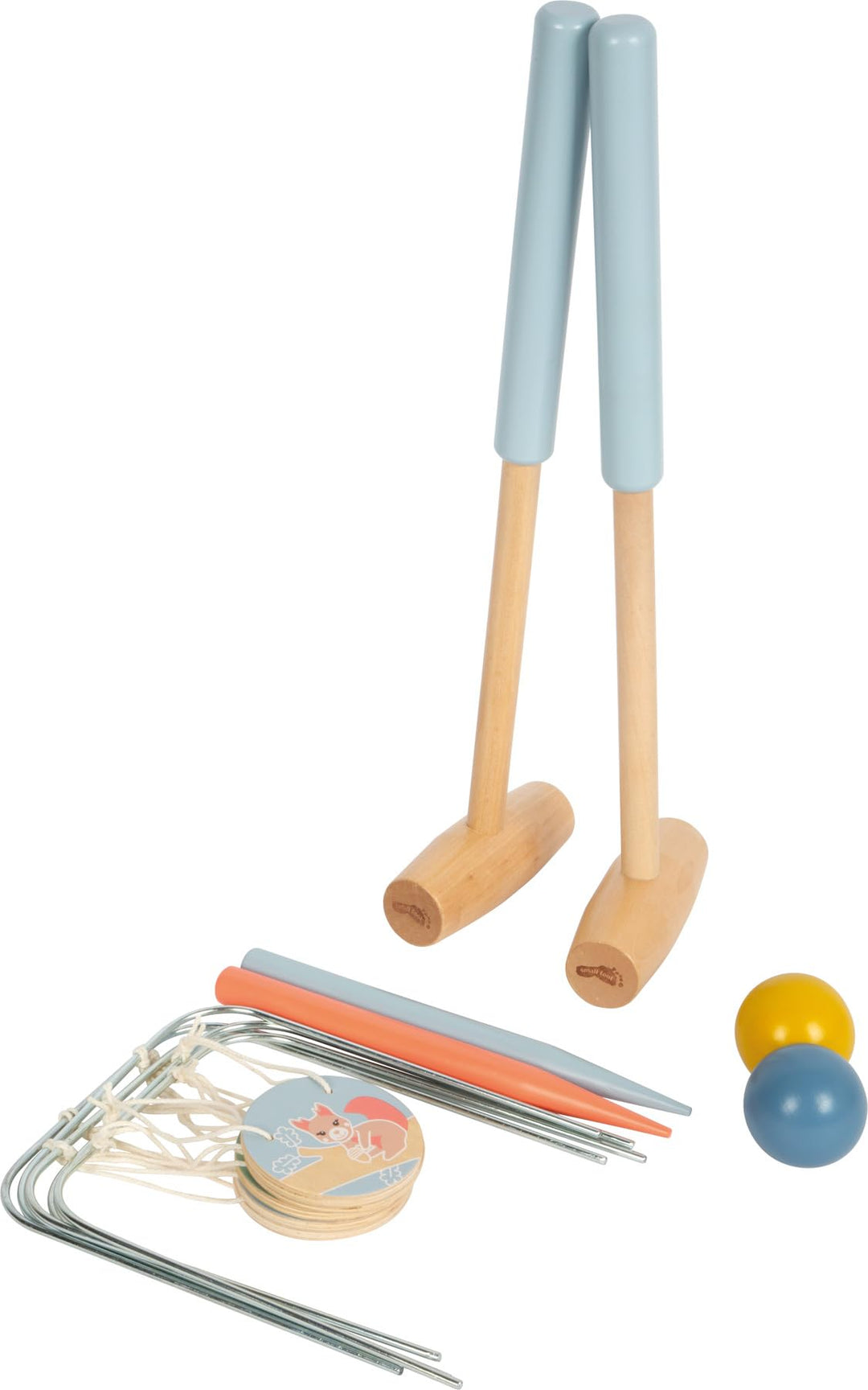 small Foot Krocket „Garden Buddies“ aus Holz, Robustes Outdoor-Spiel mit niedlichen Tiermotiven, für